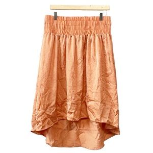 Lane Bryant Skirt Women’s High Waisted Elastic Satin High Low Hem sz 14/16 Peach